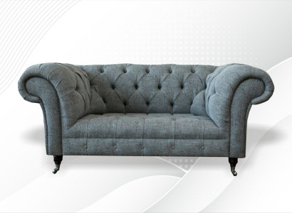 Chesterfield Design Luxury Upholstered Sofa Couch Seating Set Leather Textile Sofas